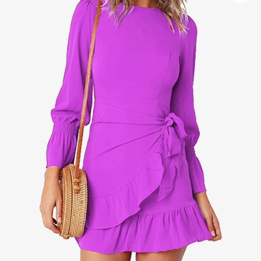 Long Sleeve Wrap Dress, Size S
